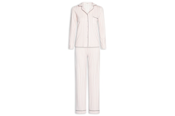 Pijama Feminino Longo Em Viscose Flora - Branco