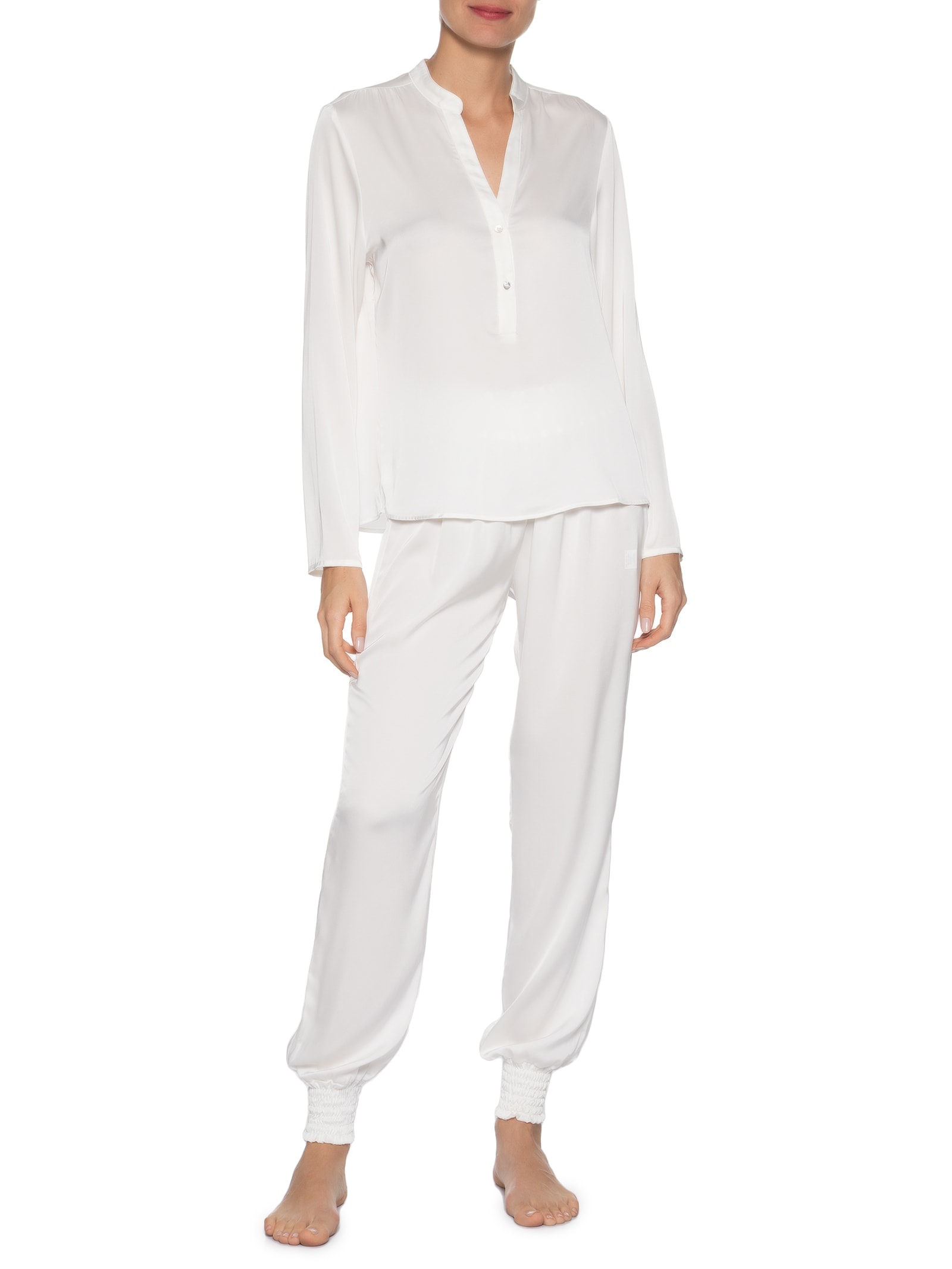 Pijama Feminino Longo Essence Branco Valisere