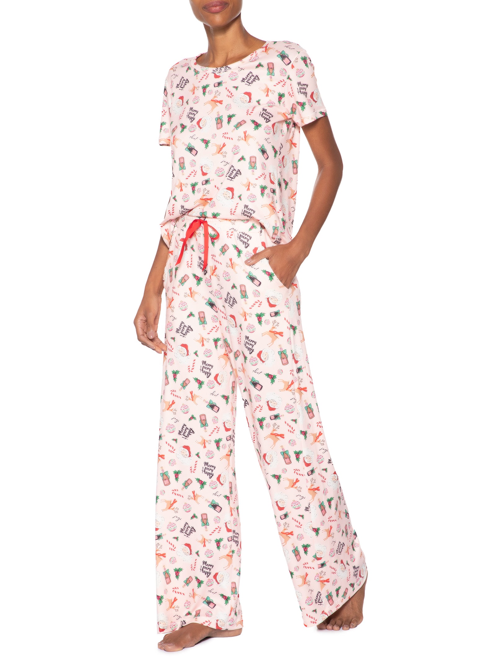 Pijama Feminino Longo Malha Hohoho Rosa Jogê