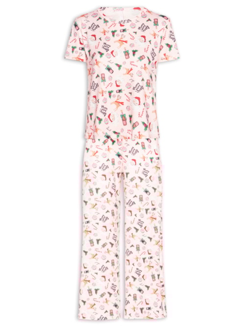 Pijama Feminino Longo Malha Hohoho – Rosa