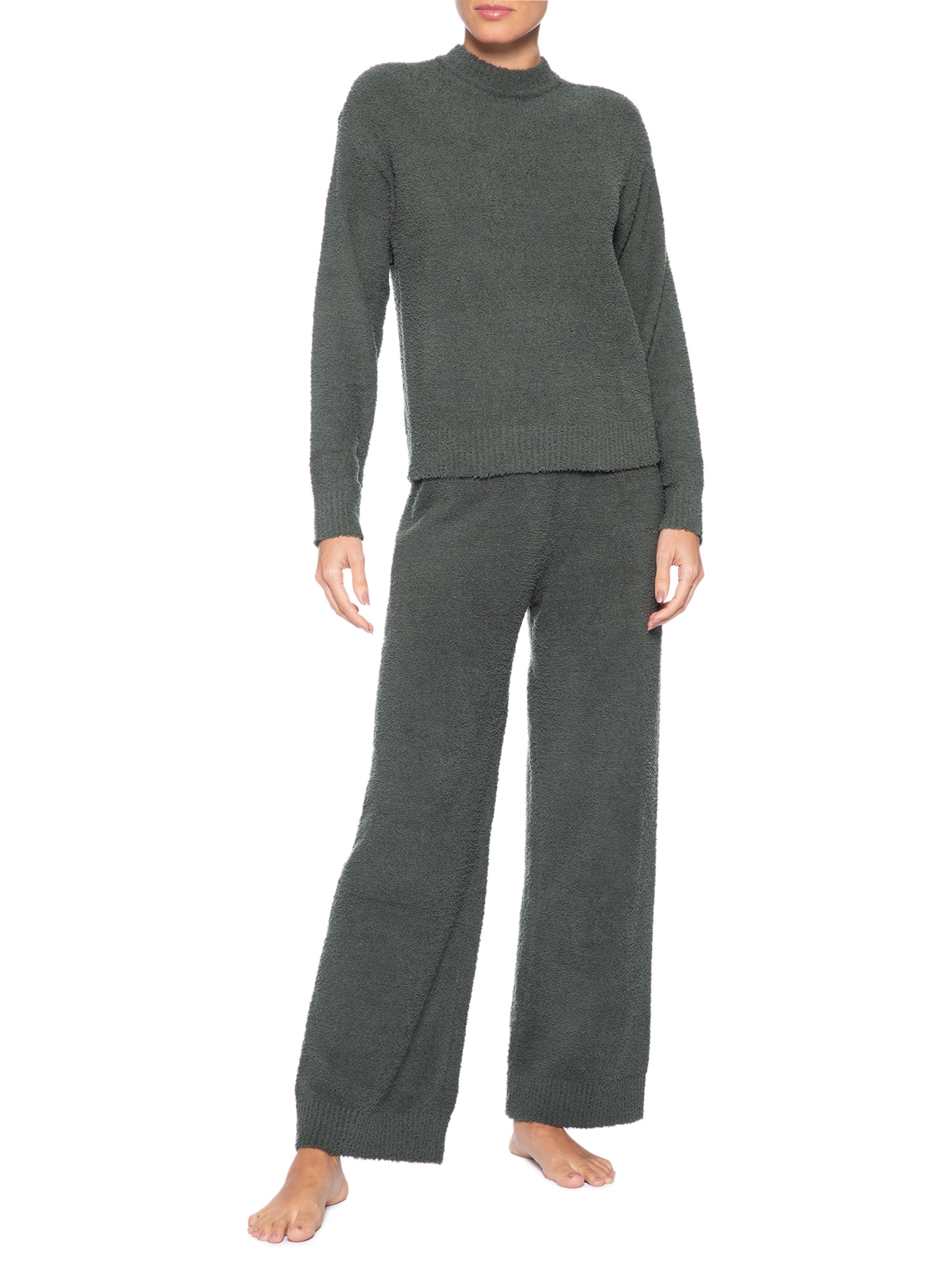 Pijama Feminino Longo Peluciado Vanila Cinza Hope