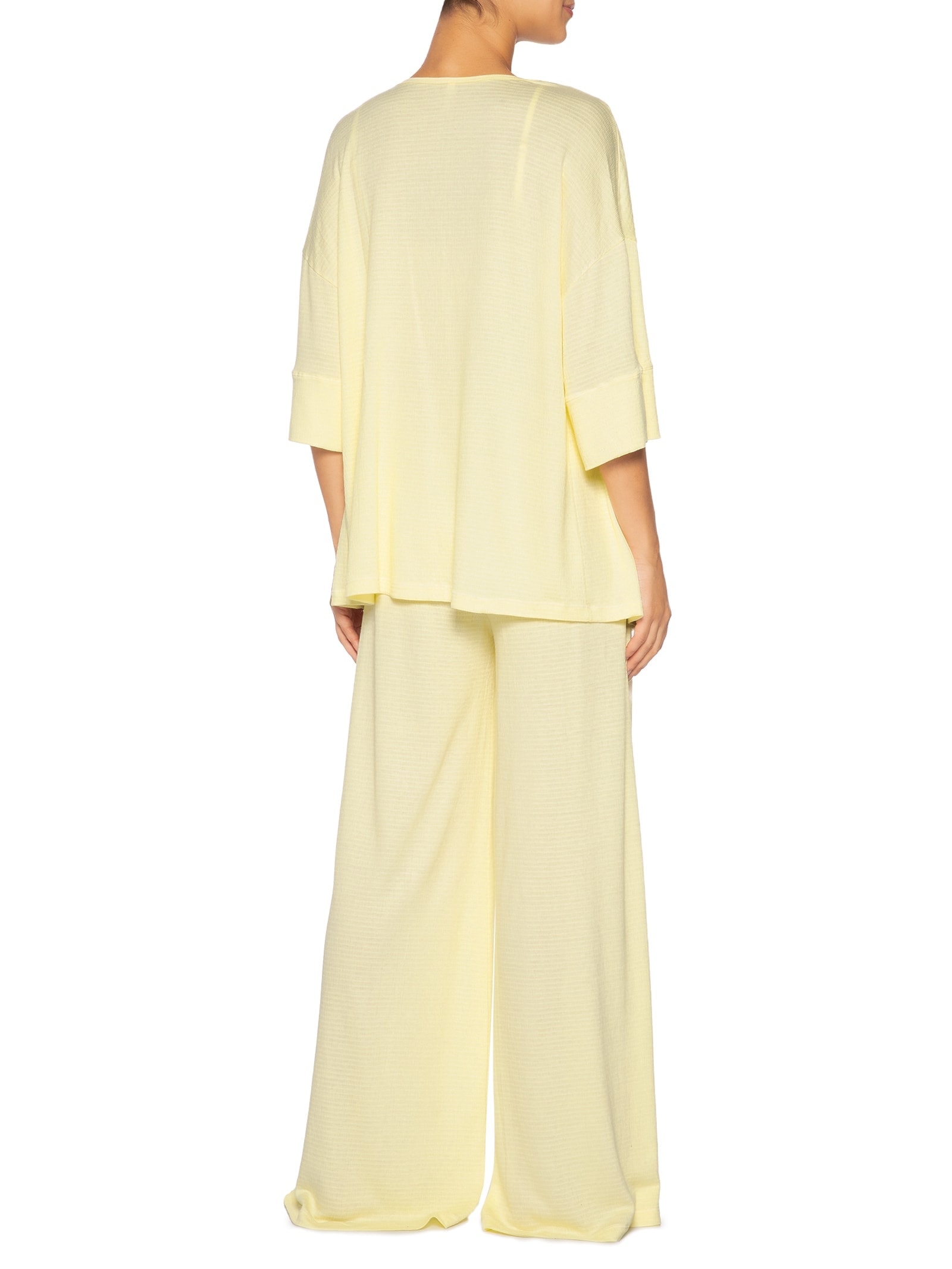 Pijama Feminino Longo Trio Anarruga Bahia Amarelo Jogê