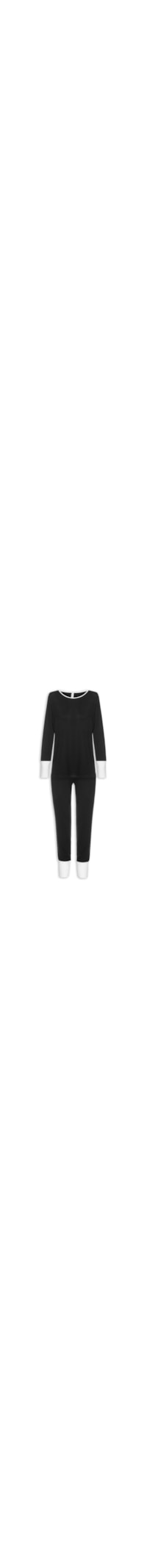 Pijama Feminino Longo Viscose Horizonte - Preto