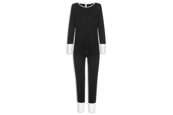 Pijama Feminino Longo Viscose Horizonte - Preto