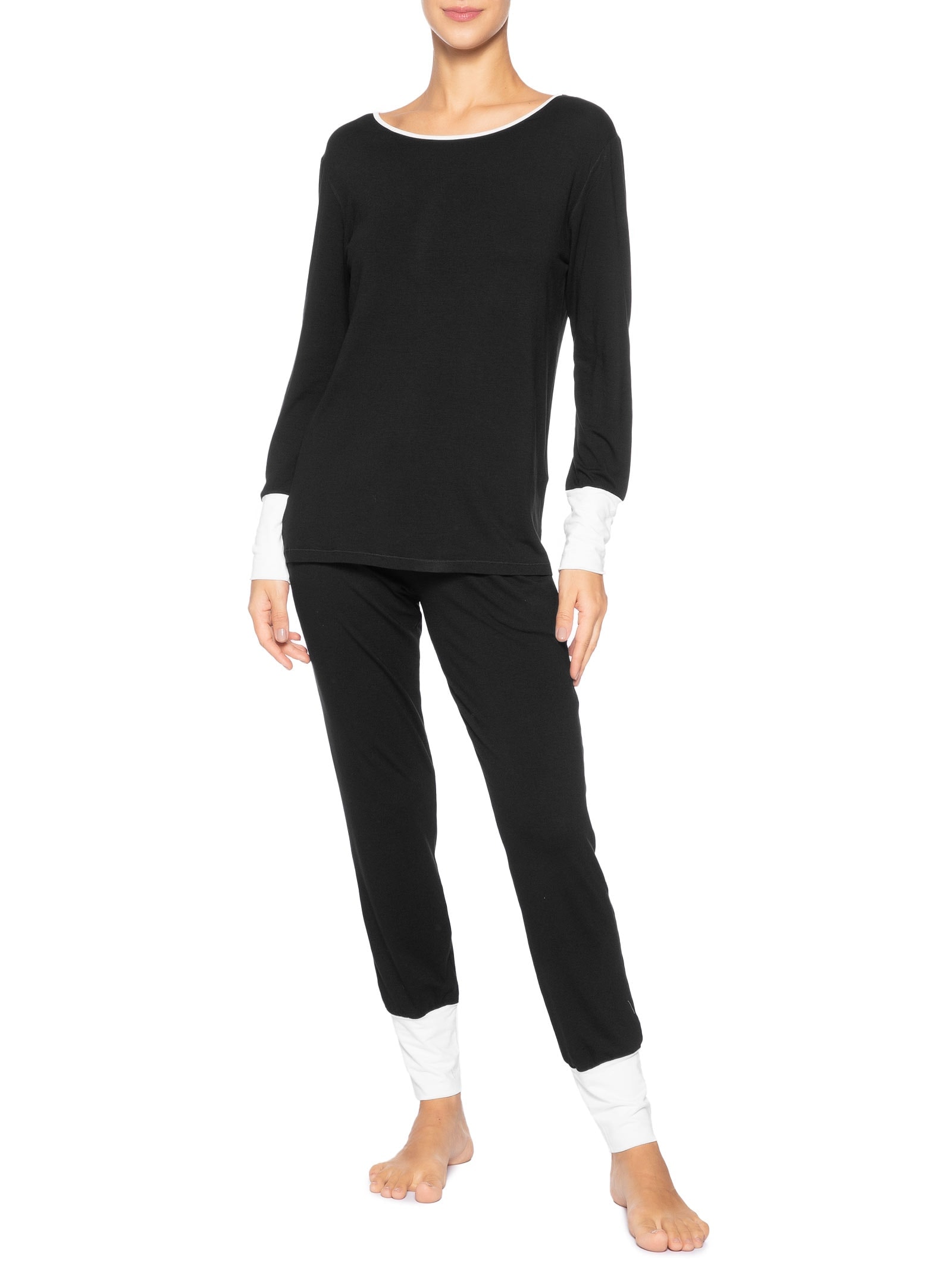 Pijama Feminino Longo Viscose Horizonte Preto Jogê