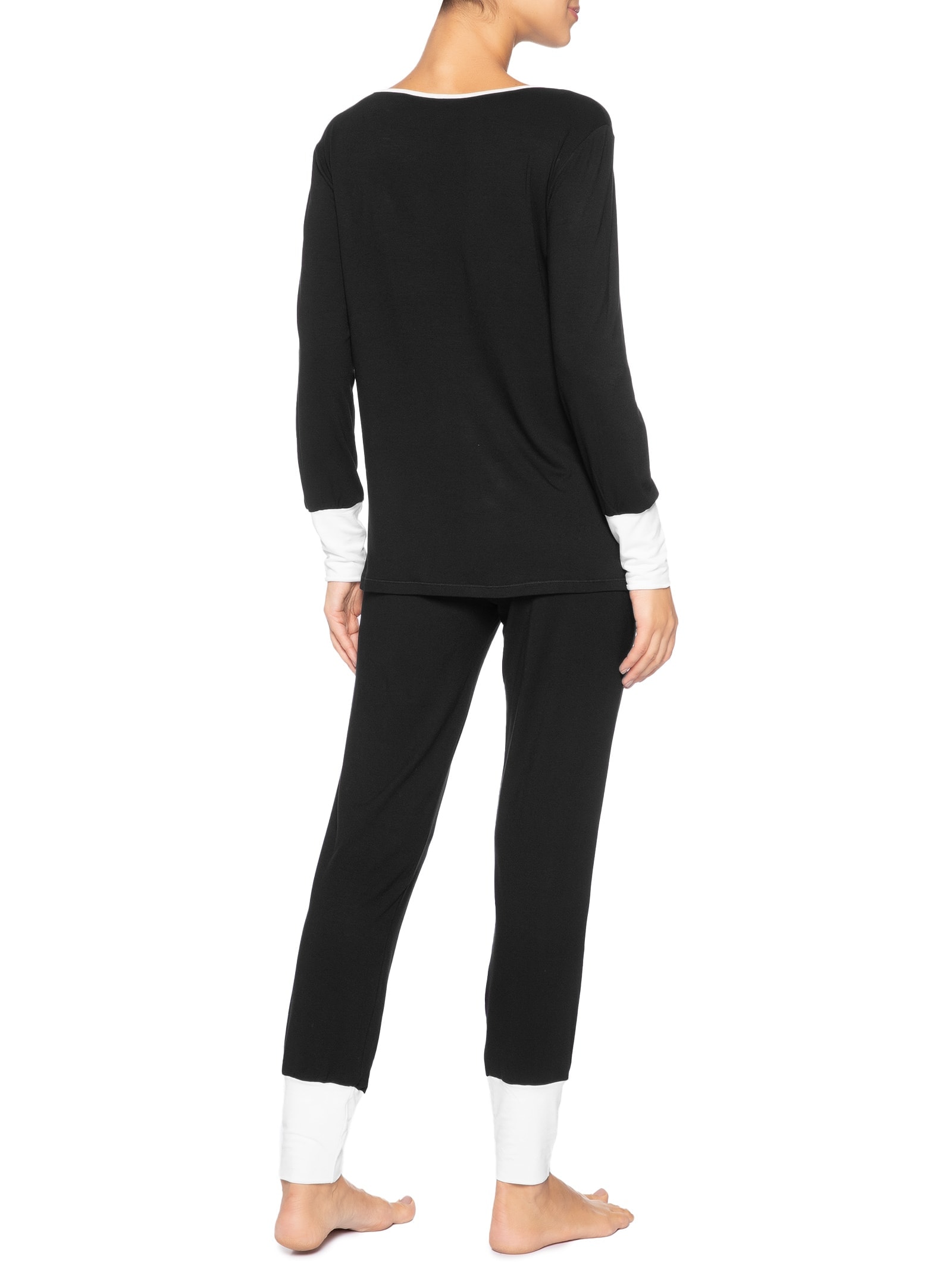 Pijama Feminino Longo Viscose Horizonte Preto Jogê