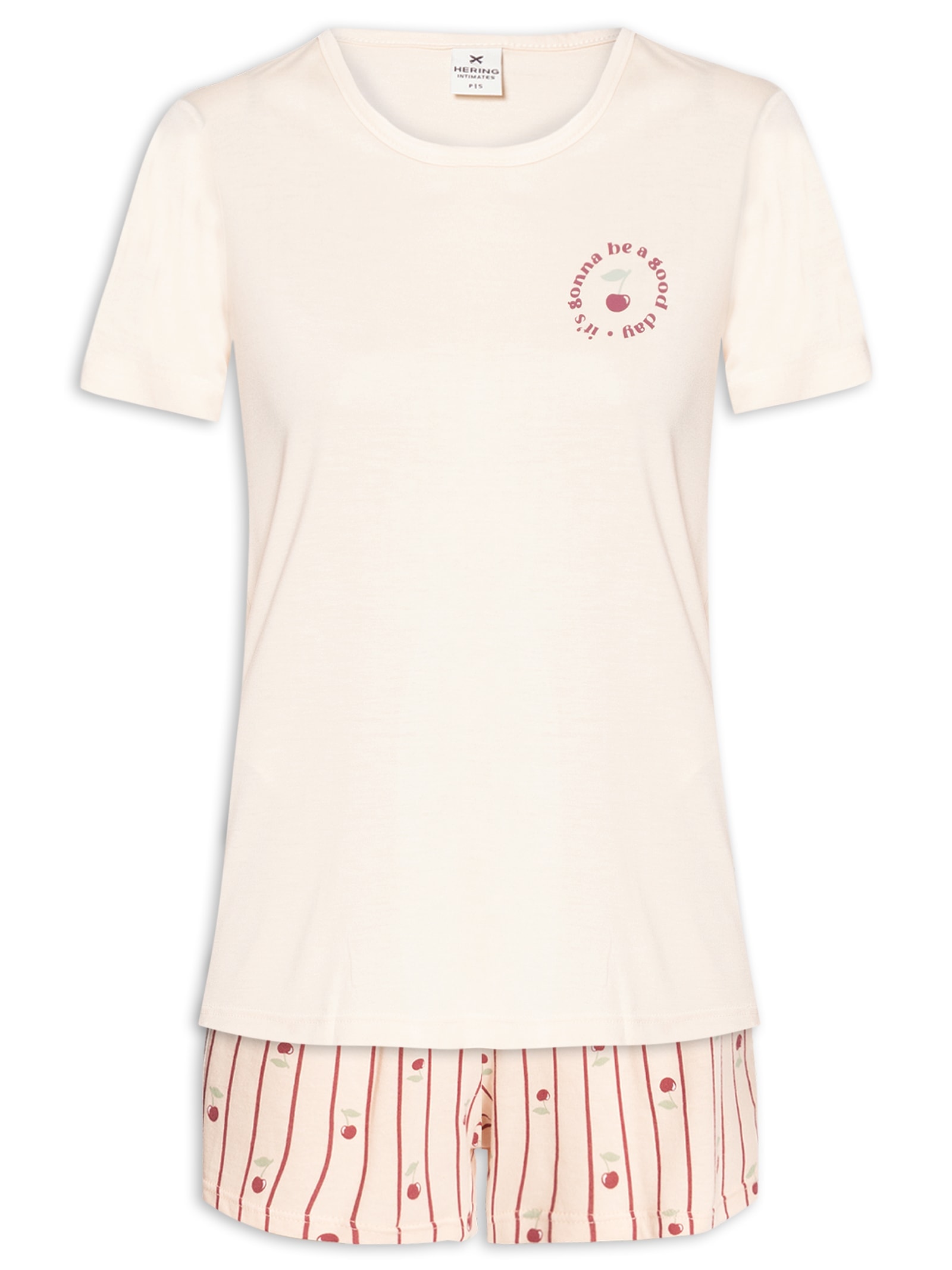 Pijama Feminino Manga Curta Amarelo Hering Intimates