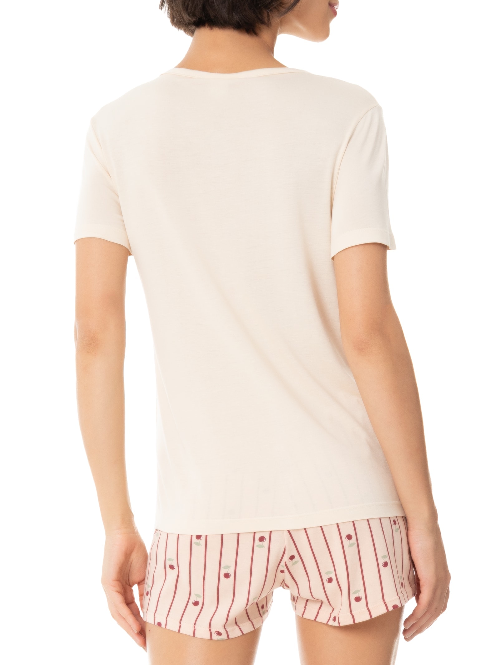 Pijama Feminino Manga Curta Amarelo Hering Intimates