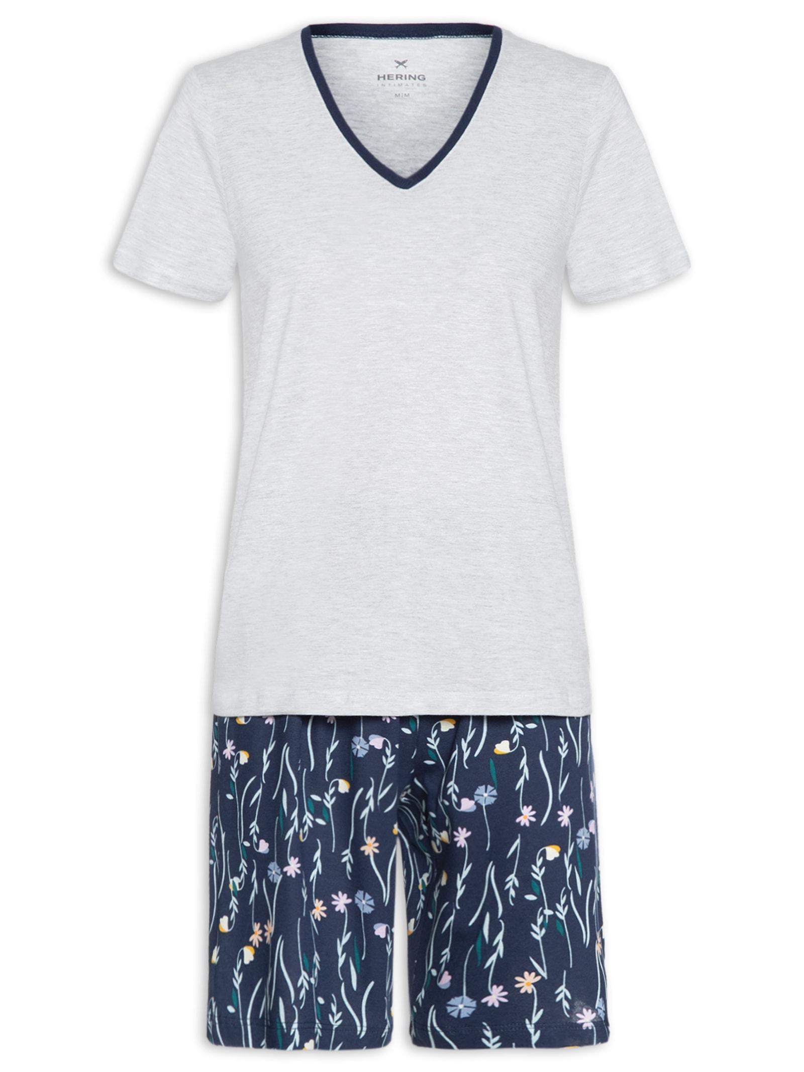 Pijama Feminino Manga Curta Azul Hering Intimates