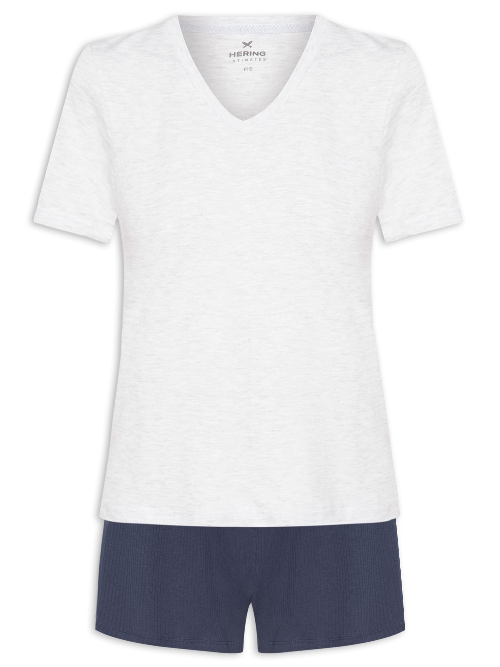 Pijama Feminino Manga Curta Azul Hering Intimates