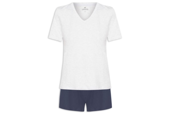 Pijama Feminino Manga Curta - Azul