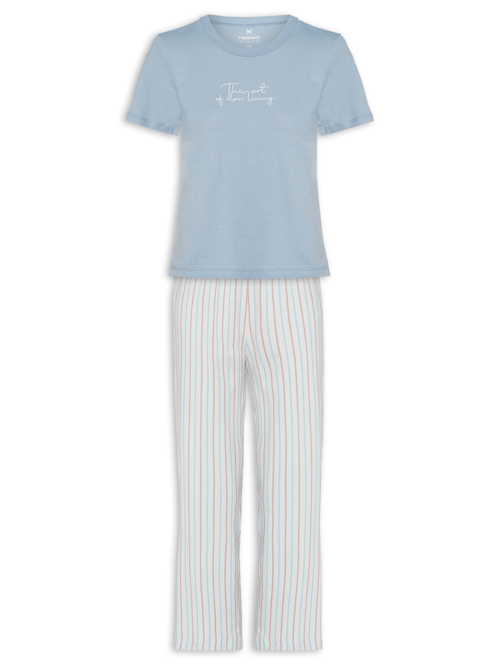 Pijama Feminino Manga Curta Azul Hering Intimates