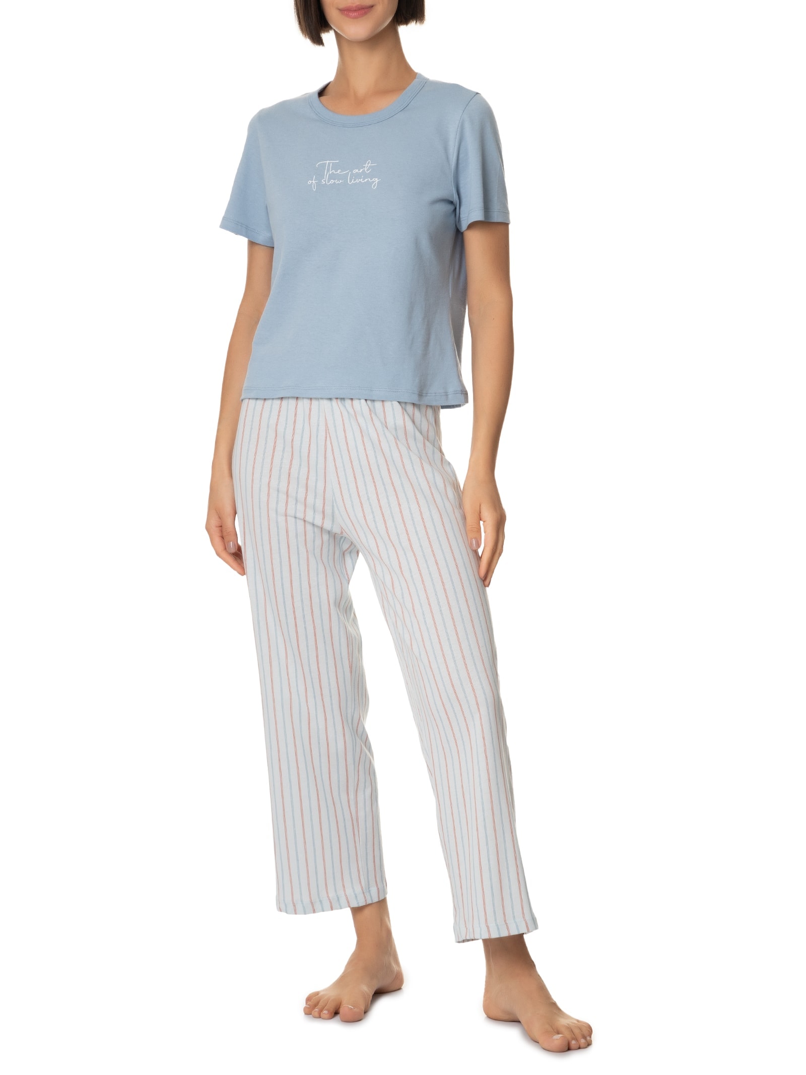 Pijama Feminino Manga Curta Azul Hering Intimates