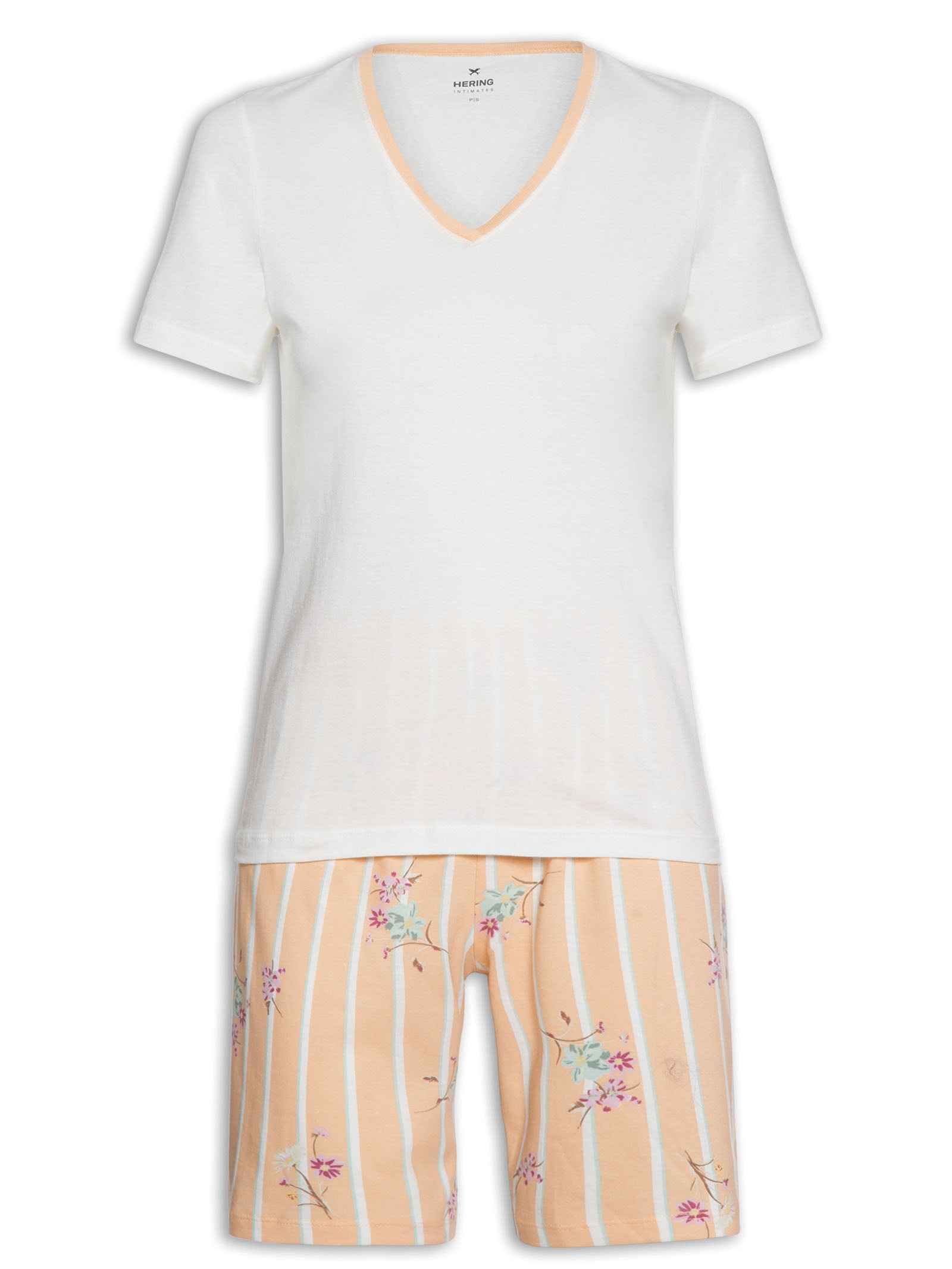 Pijama Feminino Manga Curta Bege Hering Intimates