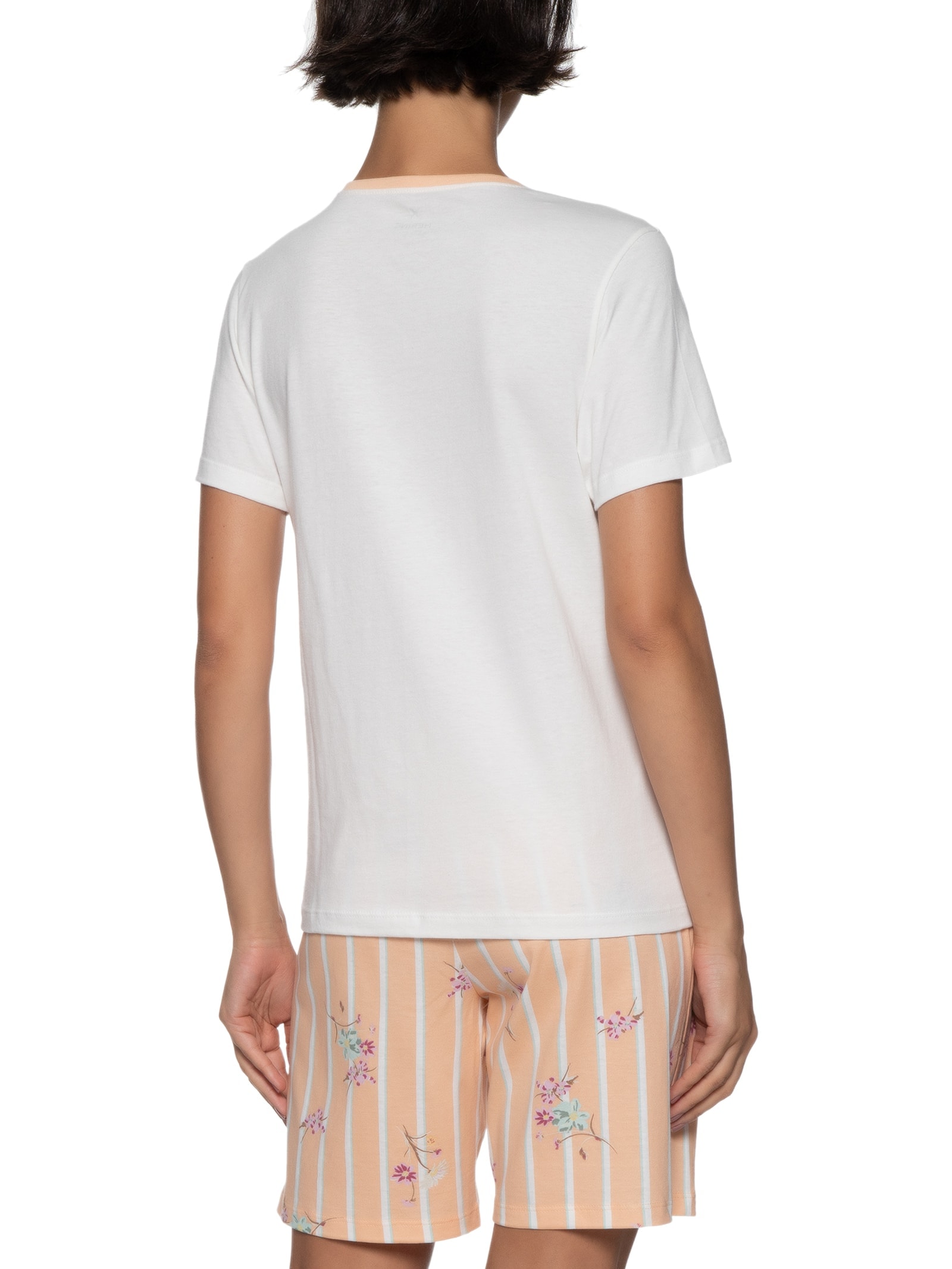 Pijama Feminino Manga Curta Bege Hering Intimates