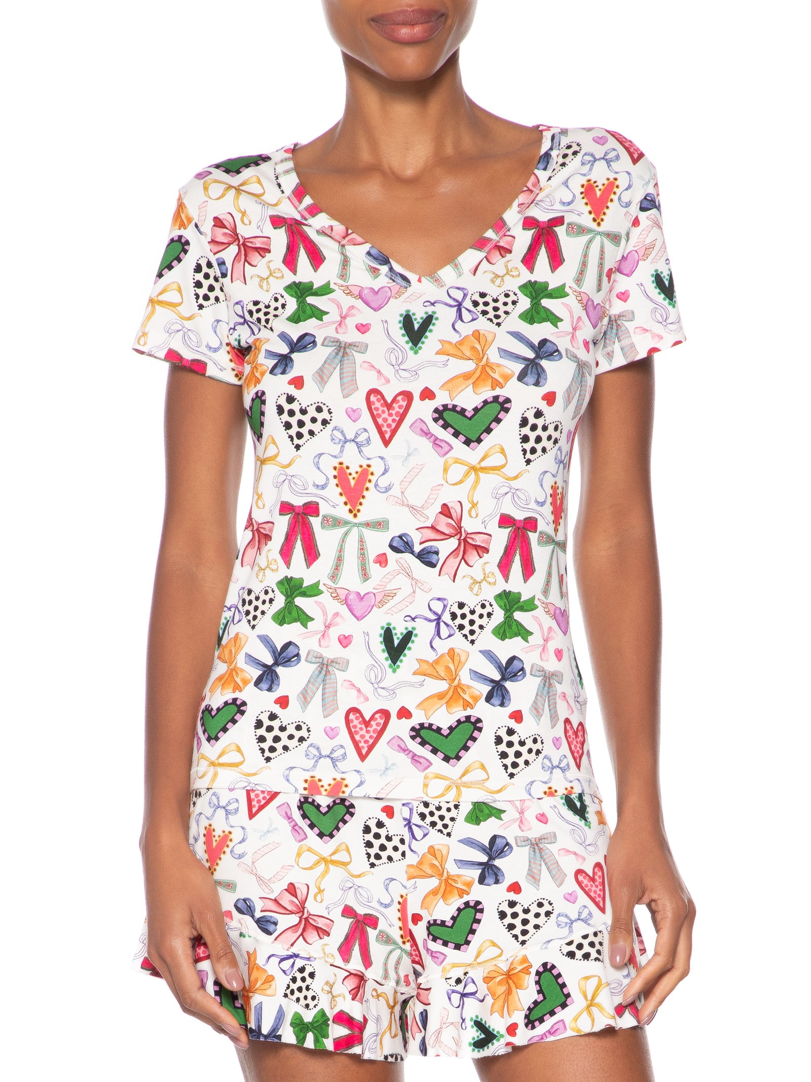 Pijama Feminino Manga Curta Malha Amélie Rosa Jogê