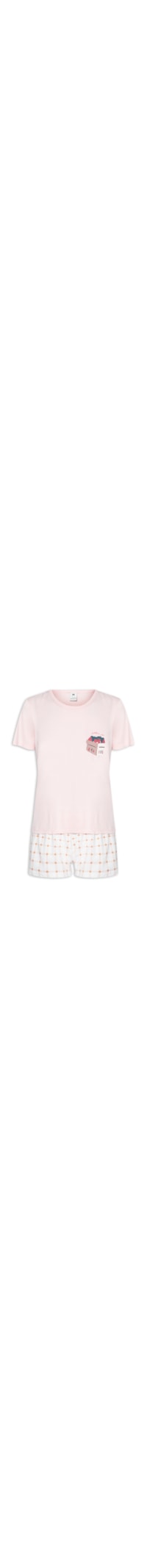Pijama Feminino Manga Curta - Rosa