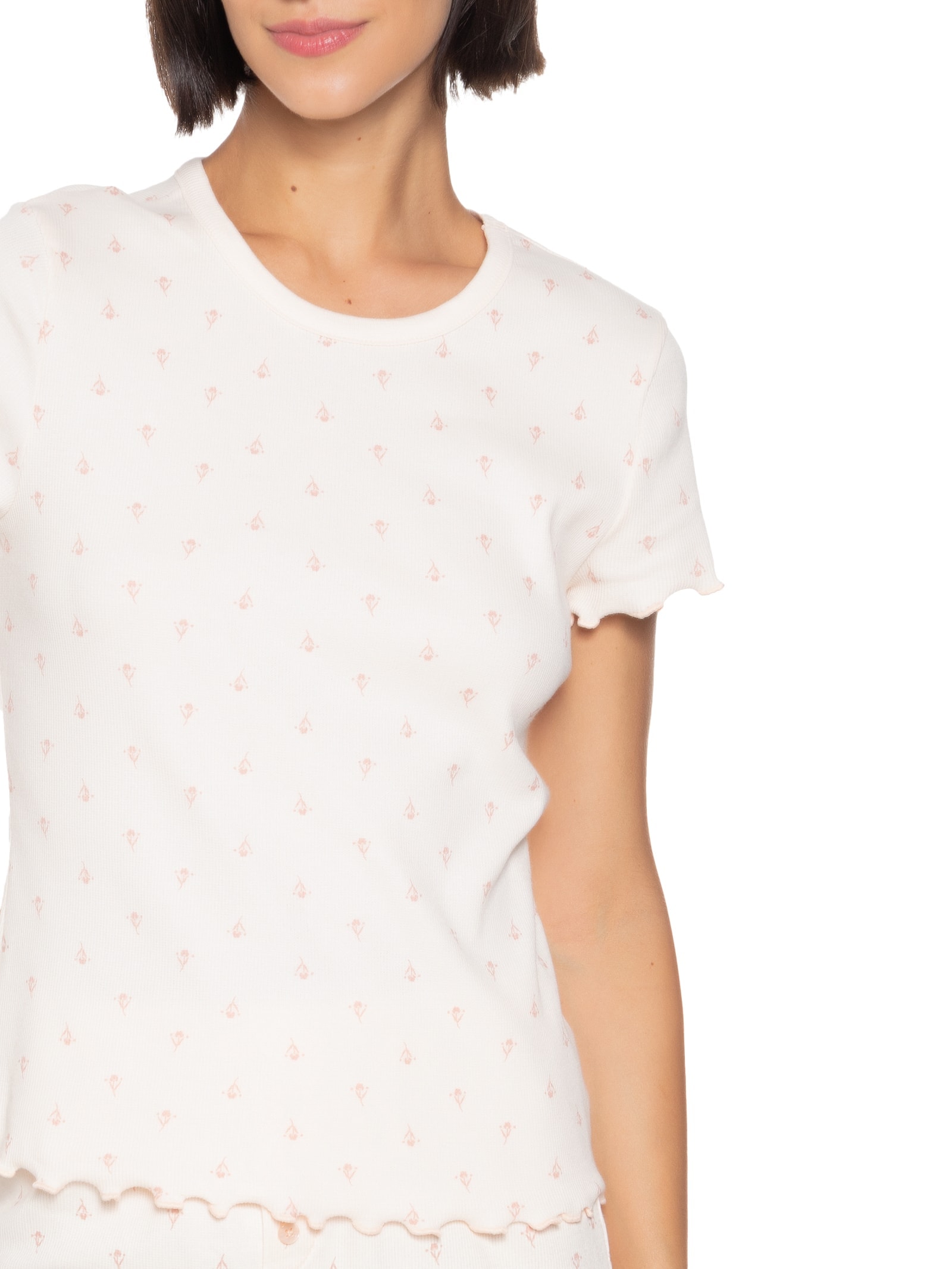 Pijama Feminino Manga Curta Rosa Hering Intimates