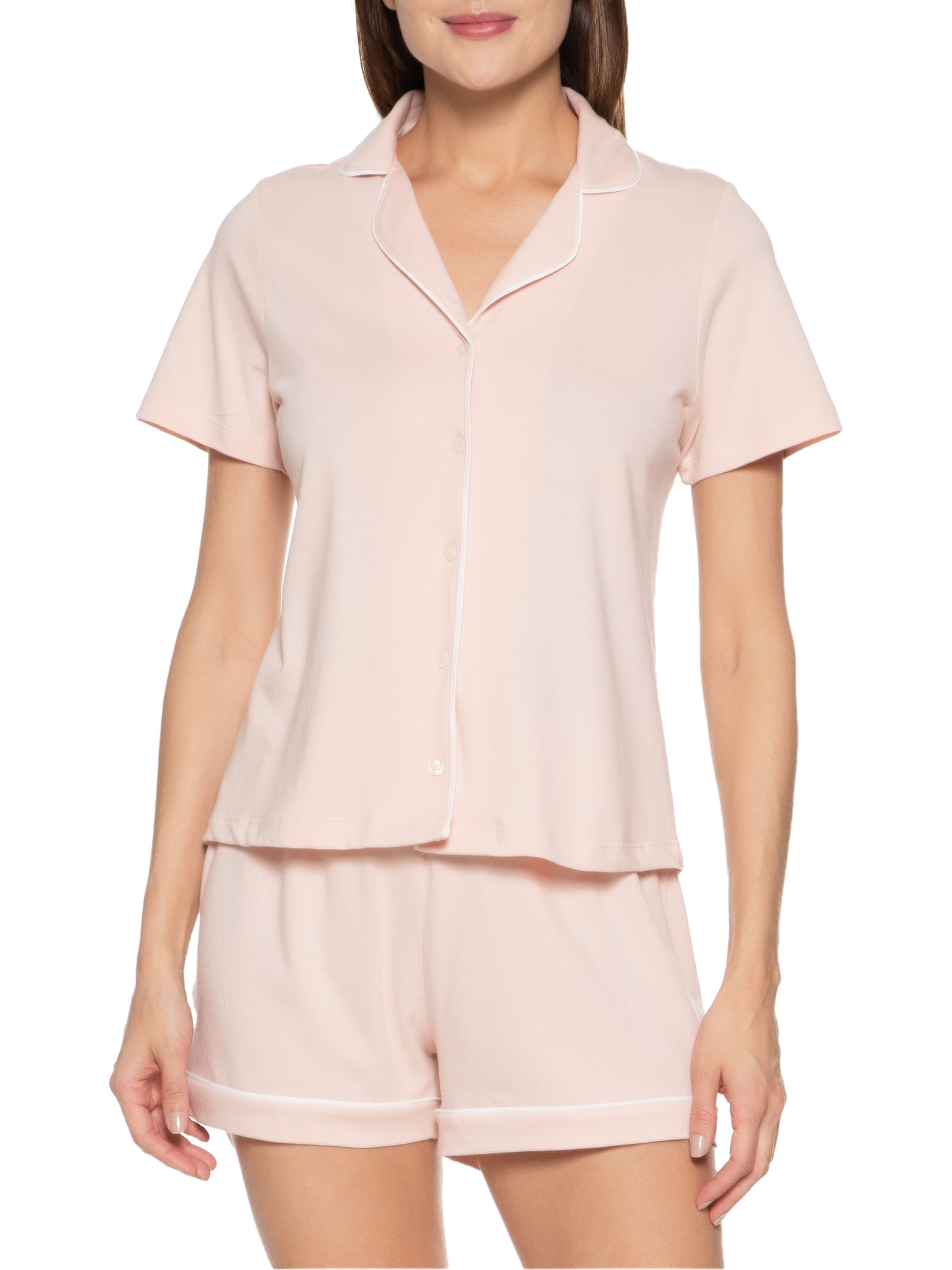 Pijama Feminino Manga Curta Rosa Hering Intimates