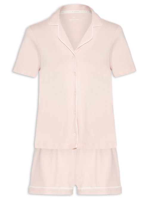 Pijama Feminino Manga Curta – Rosa