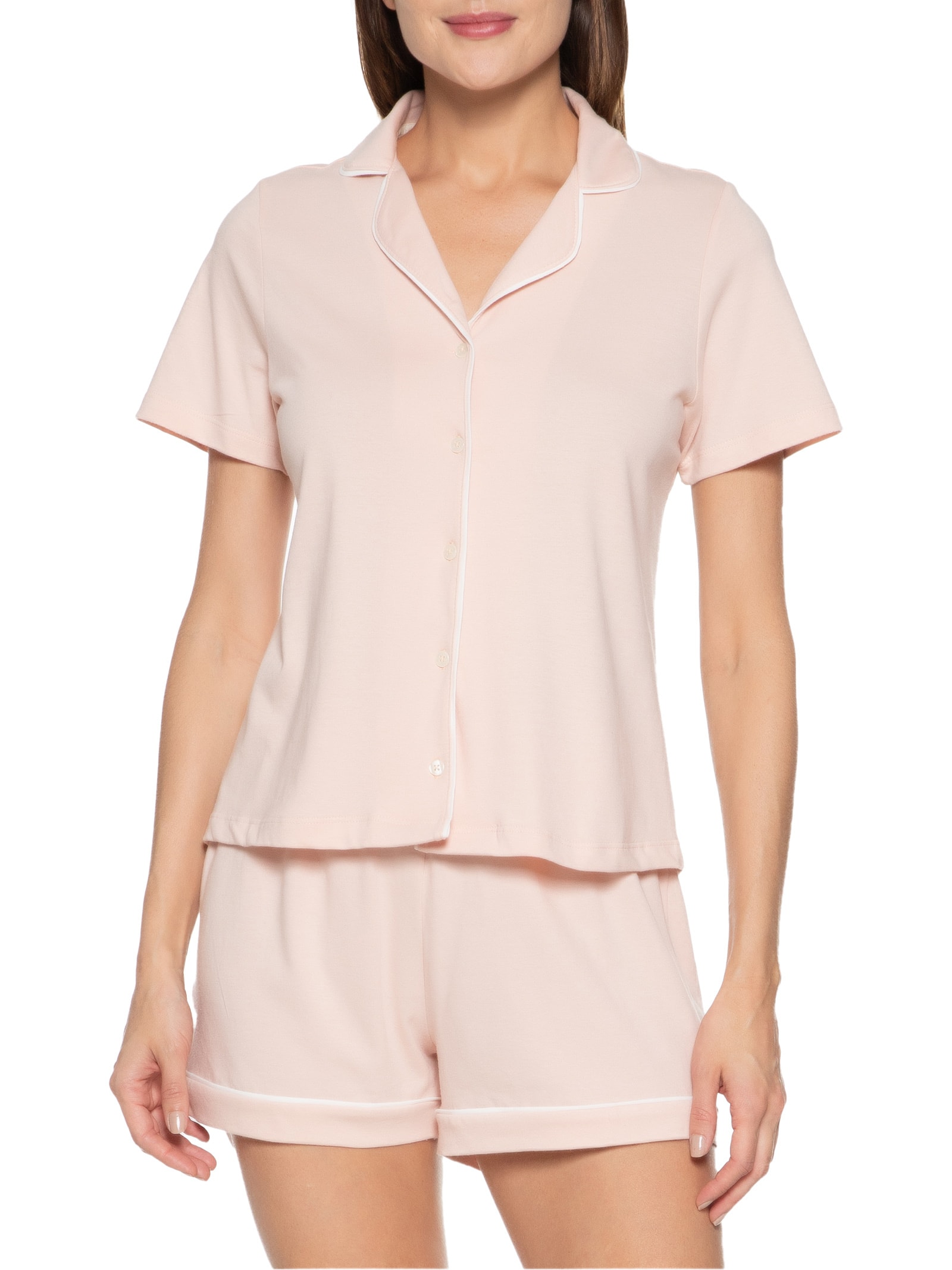 Pijama Feminino Manga Curta Rosa Hering Intimates