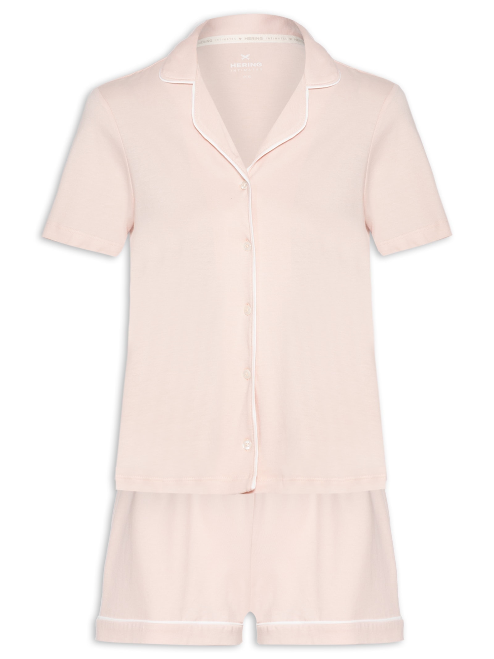 Pijama Feminino Manga Curta Rosa Hering Intimates