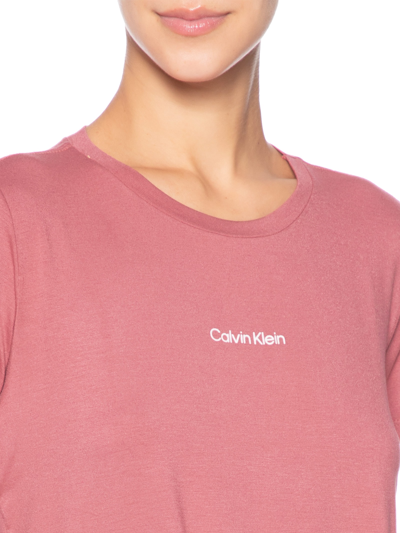 Pijama Feminino Manga Curta Shorts Xadrez Rosa Calvin Klein Underwear