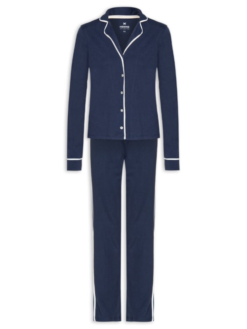 Pijama Feminino Manga Longa - Azul
