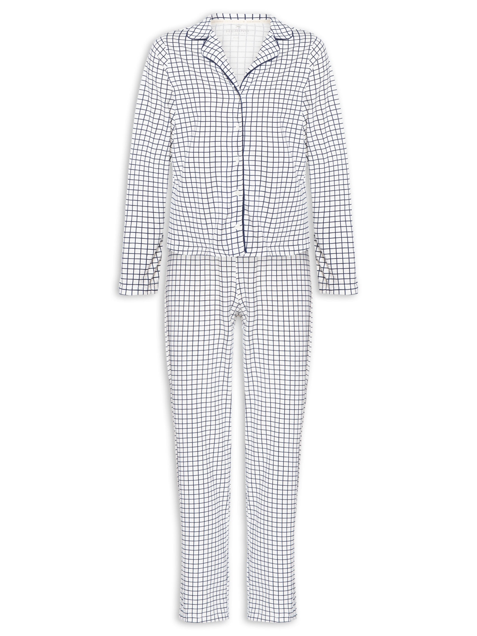 Pijama Feminino Manga Longa Azul Hering Intimates