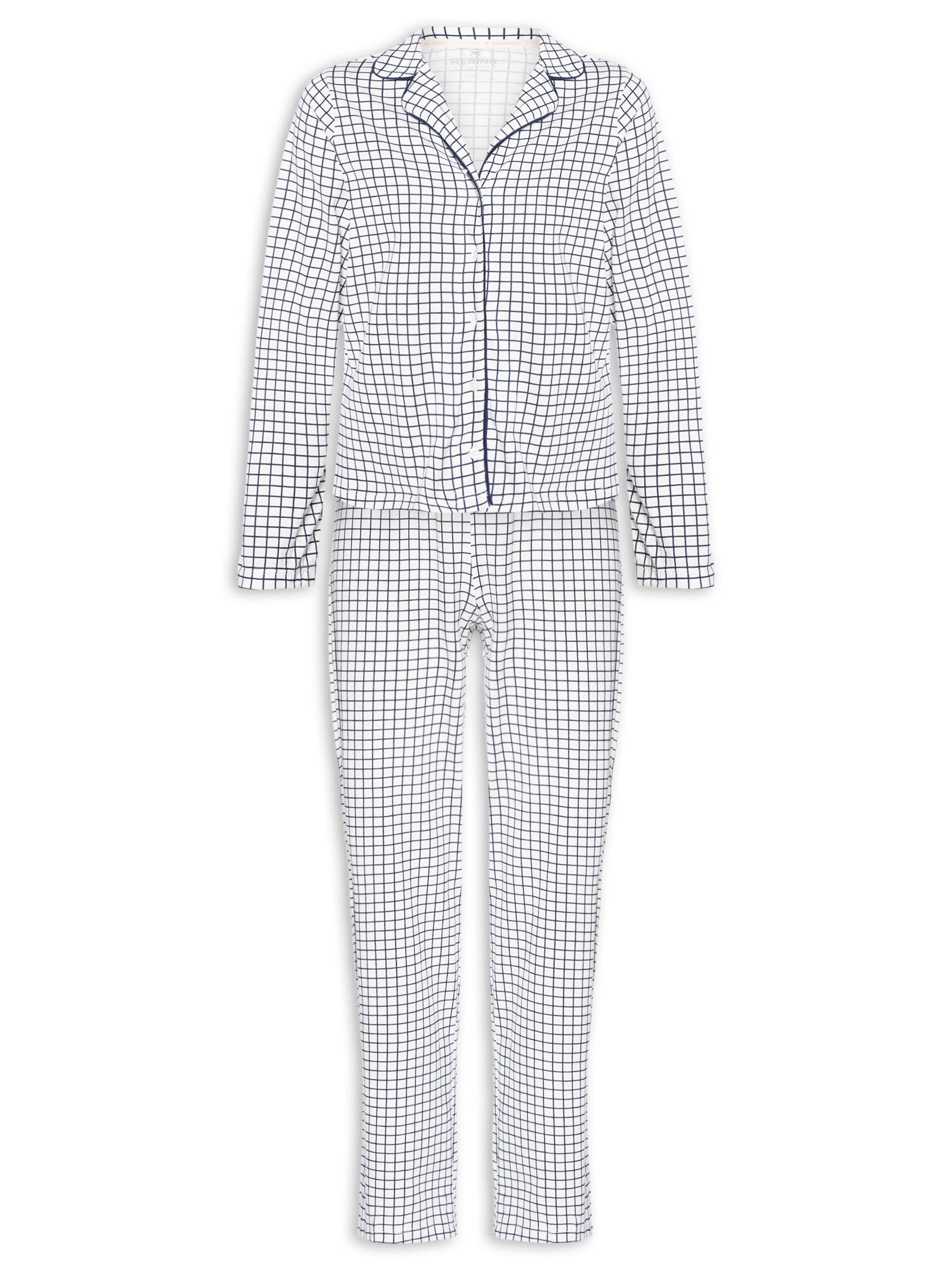 Pijama Feminino Manga Longa Azul Hering Intimates