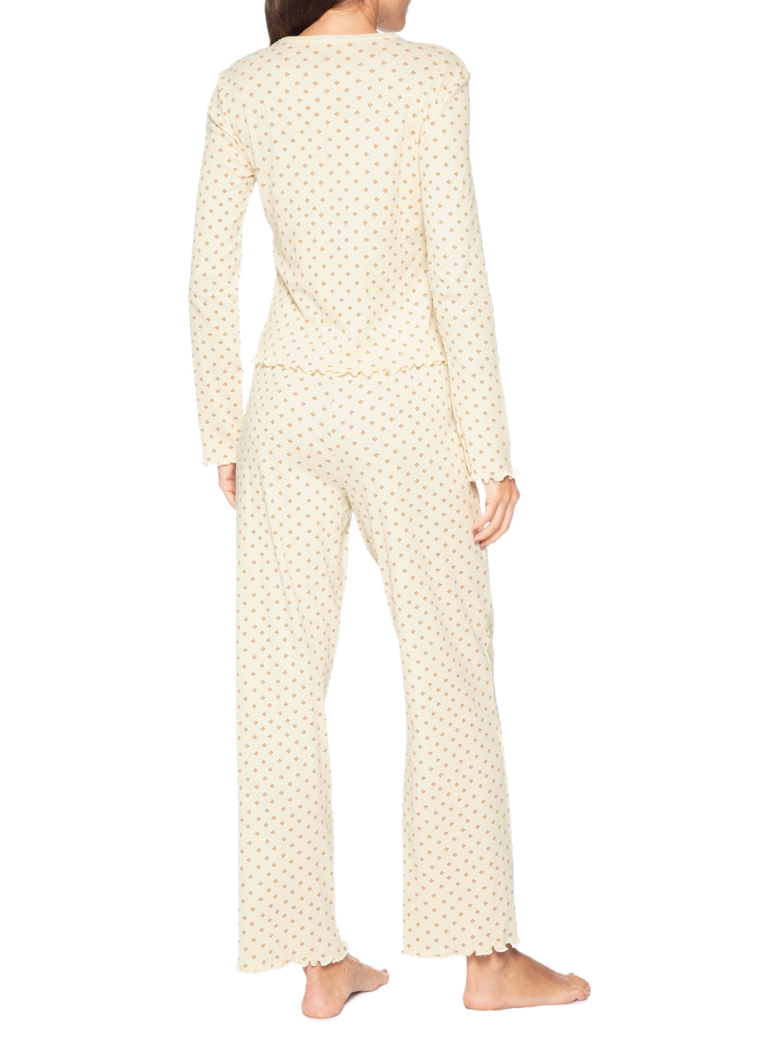 Pijama Feminino Manga Longa Bege Hering Intimates