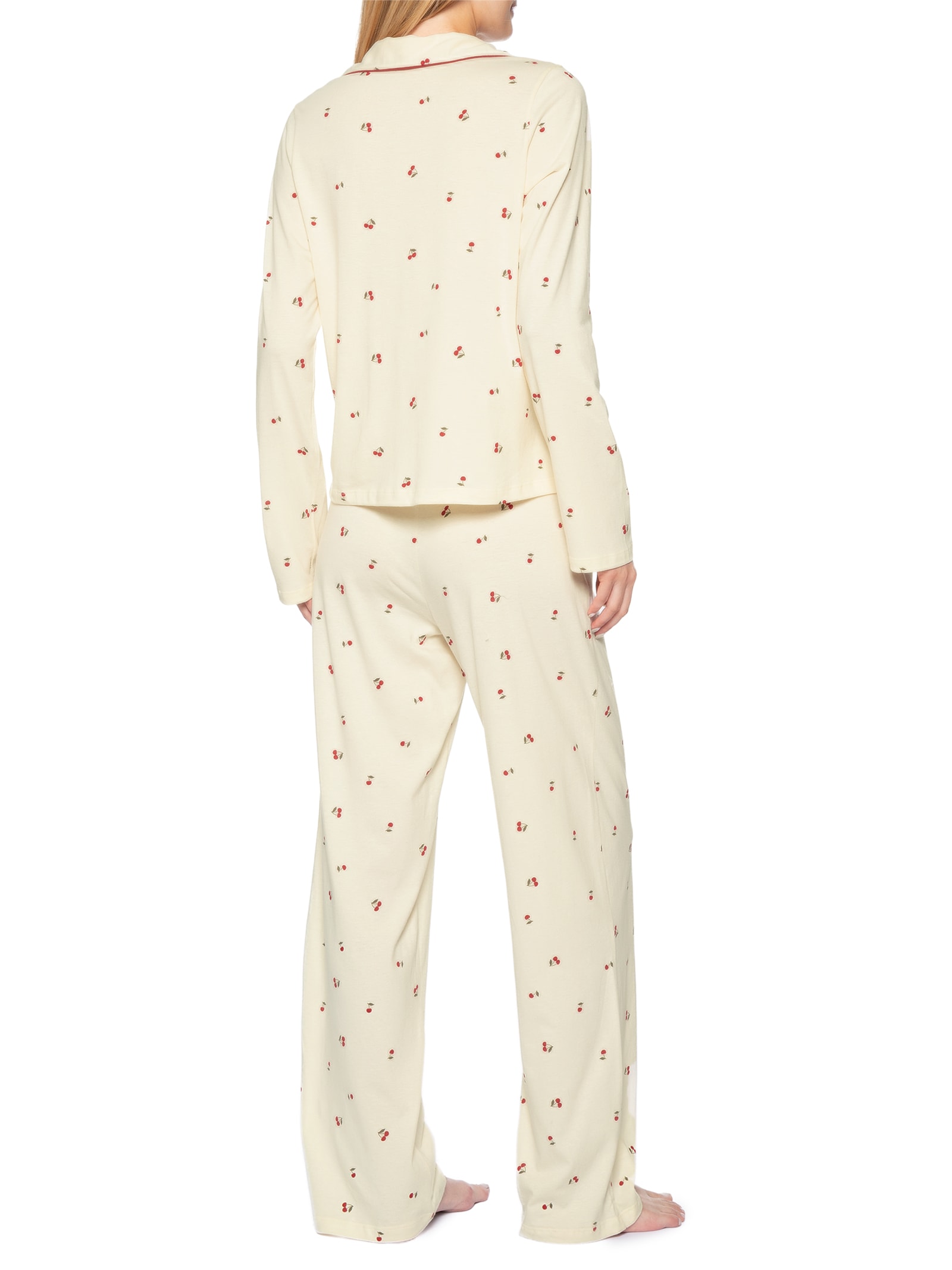 Pijama Feminino Manga Longa Bege Hering Intimates