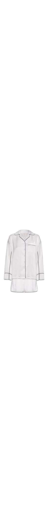 Pijama Feminino Manga Longa Cetim Paris - Branco