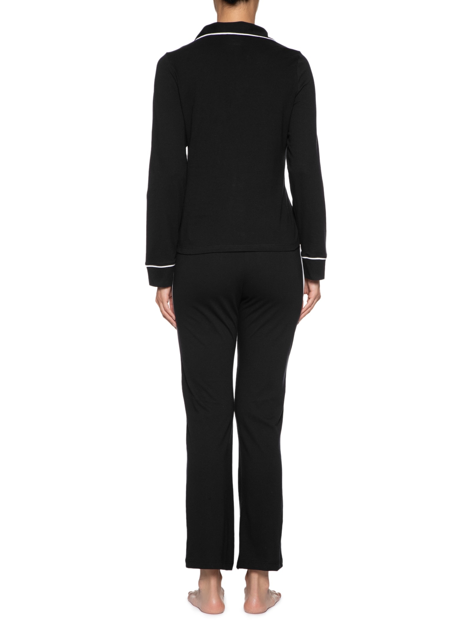 Pijama Feminino Manga Longa Preto Hering Intimates