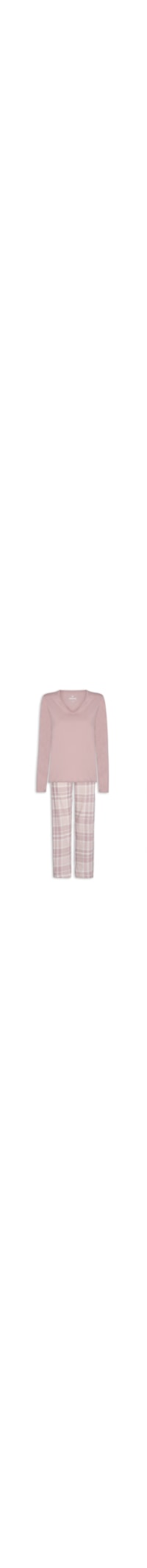Pijama Feminino Manga Longa - Rosa