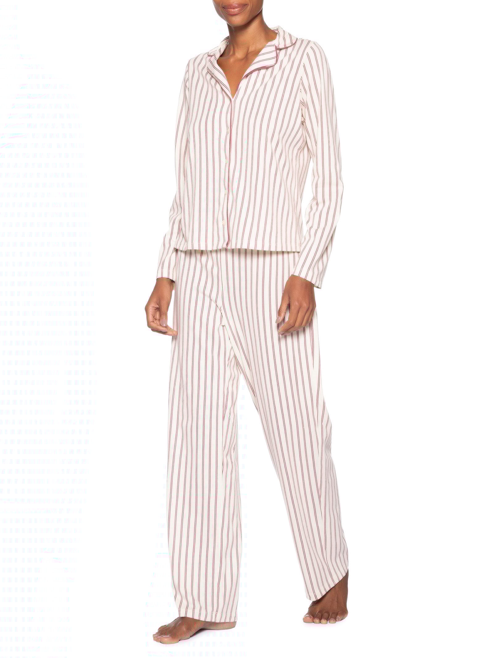 Pijama Feminino Manga Longa Vermelho Hering Intimates