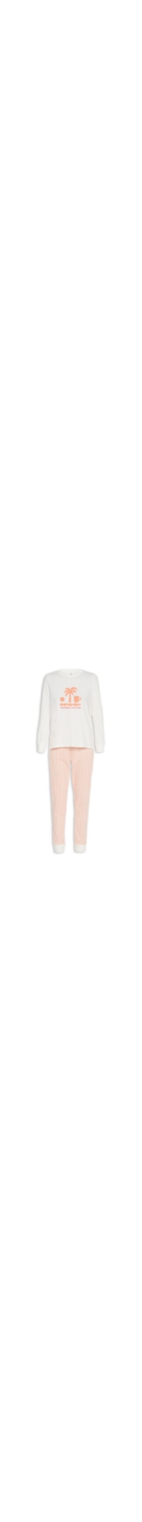 Pijama Feminino Mangas Longas - Laranja