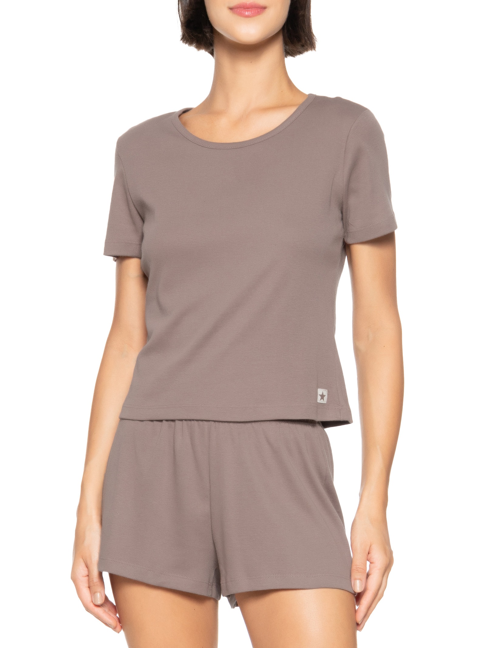 Pijama Feminino Marrom Hering Intimates