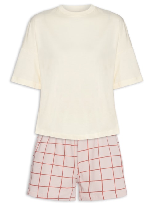 Pijama Feminino Meia Malha – Amarelo