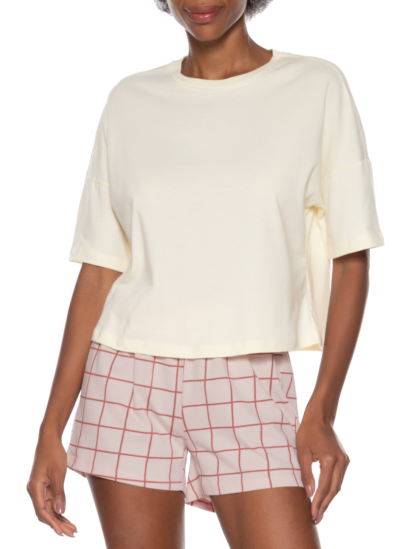  Pijama Feminino Meia Malha Amarelo Hering Intimates