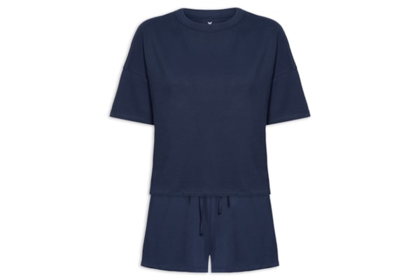 Pijama Feminino Meia Malha - Azul