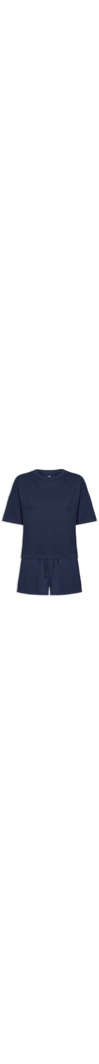 Pijama Feminino Meia Malha - Azul