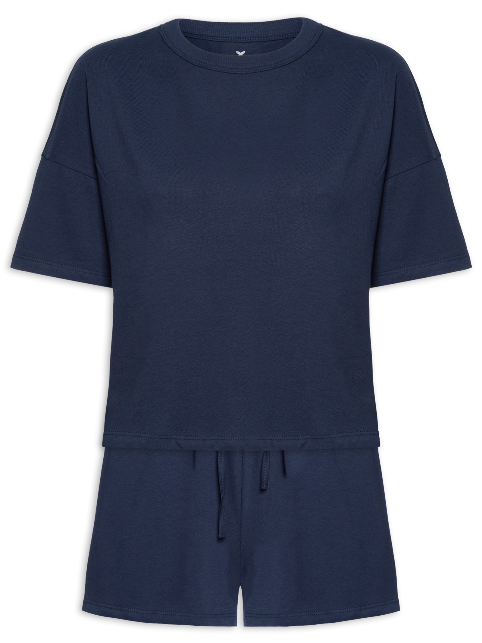 Pijama Feminino Meia Malha Azul Hering Intimates