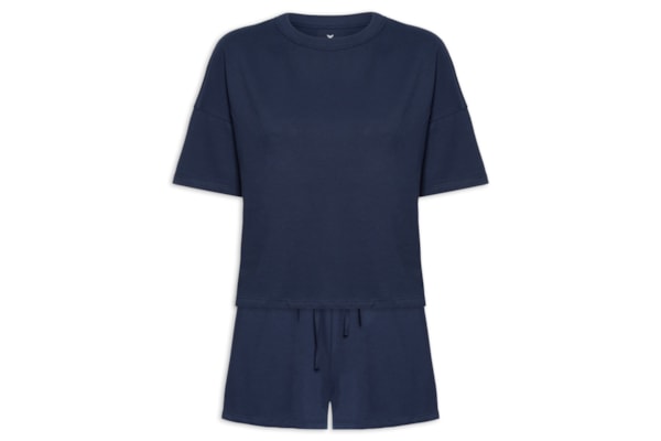 Pijama Feminino Meia Malha - Azul