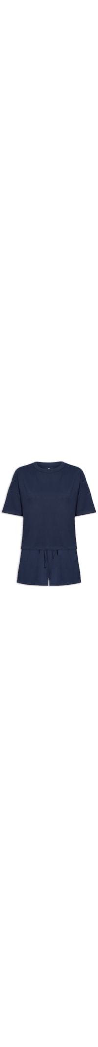 Pijama Feminino Meia Malha - Azul