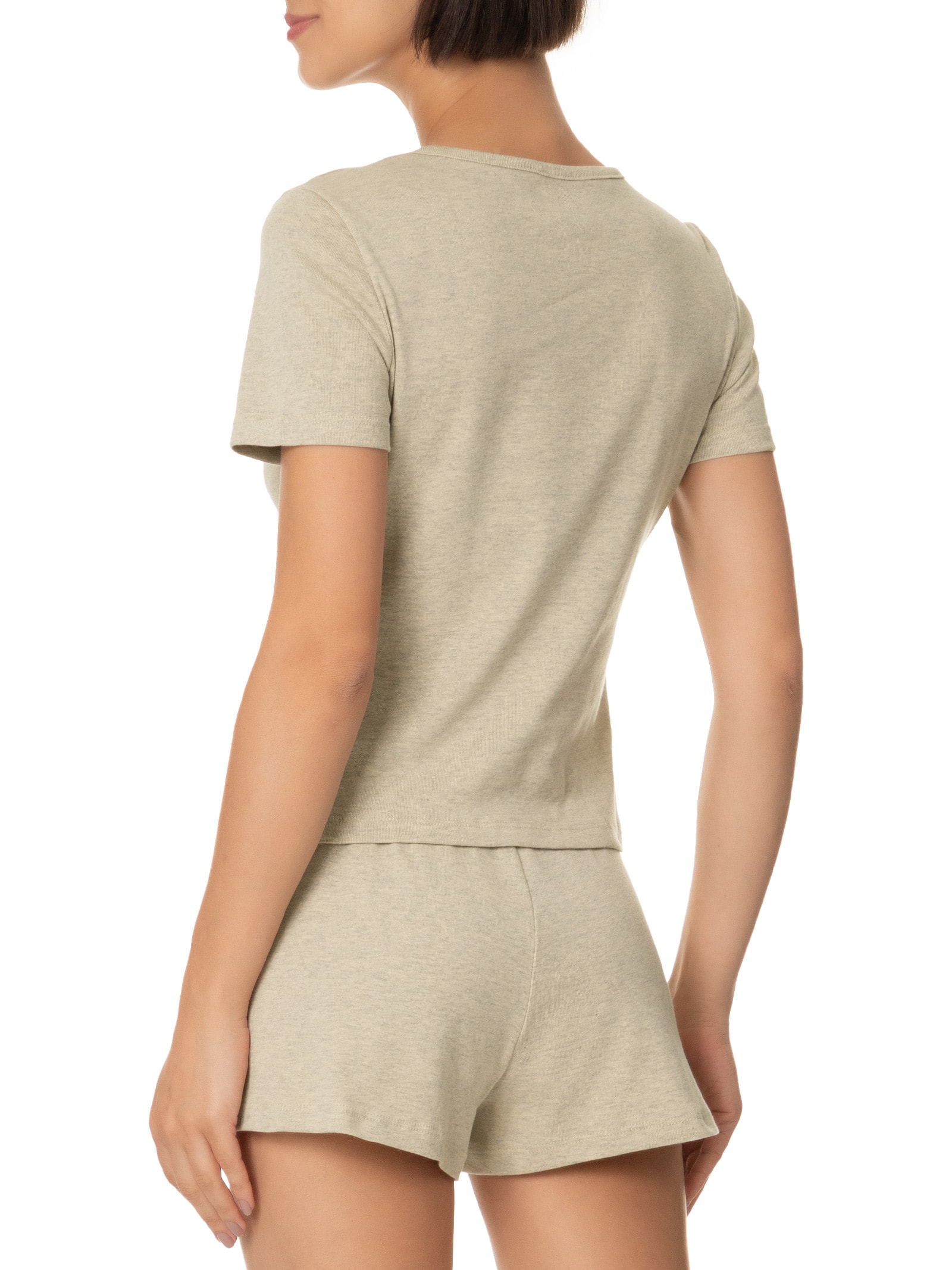 Pijama Feminino Meia Malha Bege Hering Intimates