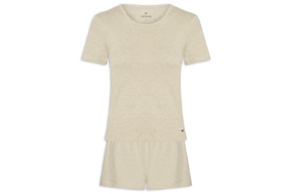 Pijama Feminino Meia Malha - Bege