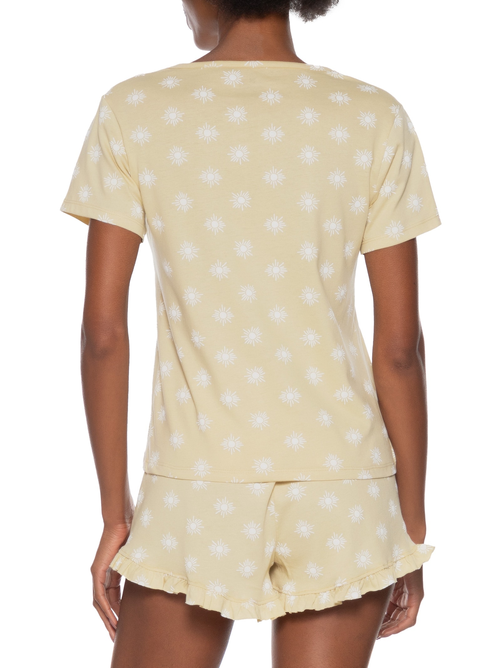 Pijama Feminino Meia Malha Bege Hering Intimates