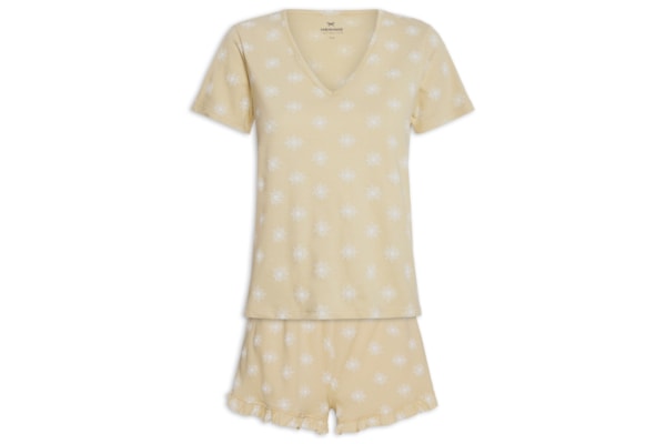 Pijama Feminino Meia Malha - Bege