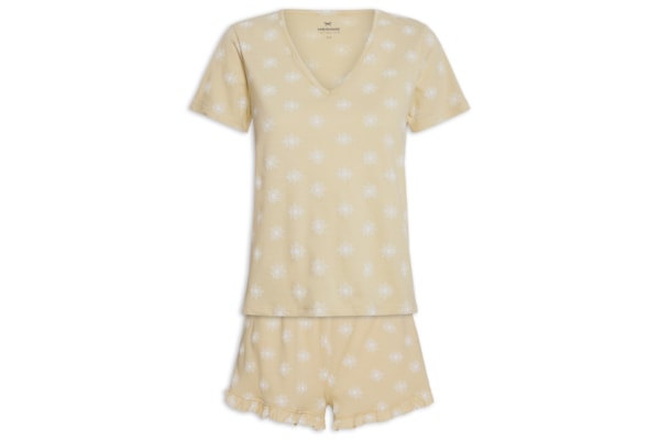 Pijama Feminino Meia Malha - Bege